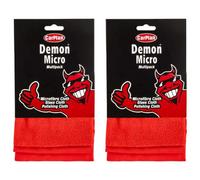 Carplan Demon Asrtd Cloths 3 Pack Microfibre Glass Polishing Cloth Car Care X2