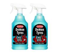 Carplan Demon Tyres Instant Shine Cleaner Polisher Wet Look Tyres 1 Litre X2