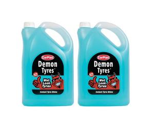 Carplan Demon Tyres Instant Shine Cleaner Polisher Wet Look Tyres 5 Litre X2