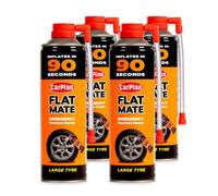 Carplan Flat Mate Large Tyre Inflator Emergency Puncture Repair Seal 4X 500Ml