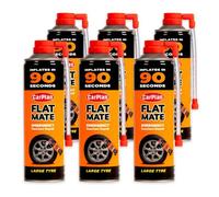 Carplan Flat Mate Large Tyre Inflator Emergency Puncture Repair Seal 6X 500Ml