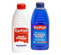 CarPlan Premium Red Antifreeze & Coolant 1L and All Seasons Concentrated Screenwash 1L Bundle - Winter Car Care Kit