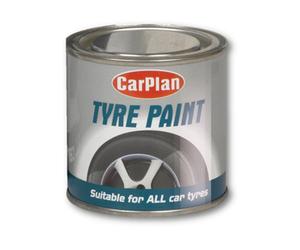 Carplan Tyre Paint Black Tin 250Ml New Look Restorer Tyres Mudflaps Brush On