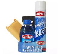 CarPlan Winter Essentials Kit - Deicer, Screen Wash, Ice Scraper, Windscreen Deminster Pad