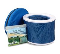 CarpLife Bivvy Loo Kit - Folding Portable Toilet with Liners, Waste Powder, Wipes - Collapsible Fishing Toilet, Festival Potty, Porta Potty Bucket, Portable Loo for Camping, Hiking & Road Trips - Blue