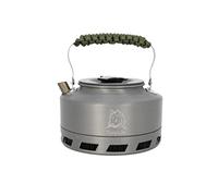 Camping and Fishing Lightweight Aluminium Convection Fast Boil Kettle - CarpLife Hand Finished in the UK Rapid Boil Convection Fishing Kettle 1.1L Capacity - USA 550 Paracord Handle (Green Handle)