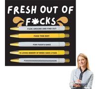 CarPlusStudio Ballpoint-Retractable-Colleagues Rude Pen Set Funny Pens For women - Funny Pens for Work Colleagues 5PCS Swear Word Black Ink Ballpoint Pens