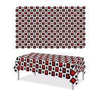 CarPlusStudio Disposable-Birthday-Decorations Casino Party Decorations - Las Vegas Theme Party Decorations, Disposable Casino Poker Table Cover Plastic Tablecloths Card Table Cloth
