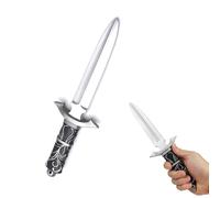 CarPlusStudio Fake Dagger - 12 Inch PU Prop Knife for Martial Arts Training, Toy Dagger for Costume Cosplay, Fake Knife Rubber Foam Practice Blade for Kids, Adults, Halloween & Party Props