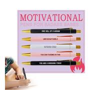 CarPlusStudio Fun Motivational Pen Set - 5PCS Funny Swear Word Pens for Women Black Ink Ballpoint Pens Retractable Ballpoint Pens for Office Gifts