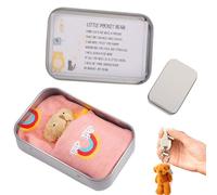 CarPlusStudio Little Pocket Bear Hug - Pocket Bear in a Tin Box, Plush Toys for Anxiety Relief, Stuffed Animal Dolls, Get Well Soon Gifts for Kids and Women