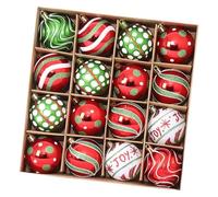 CarpNettore 2.36 Inch Decorative Christmas Ball Set, Red, Green And White Balls for Holidays