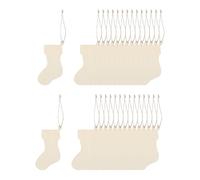 CarpNettore 30Pcs Christmas Stockings Unfinished Wooden Cutouts Wooden Pieces Ornaments