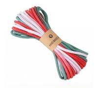 CarpNettore Colored Cotton Rope Braided Cord Macrame String Bracelet Making Material Soft Cotton For Art Projects Handmade Gifts DIY Workshops, Red And Green