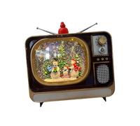CarpNettore Decorative Christmas Lantern Snow Globe Music Box TV Design USB with Warm Lighting Very Sturdy PVC Rotating Snow And Music Box with Tr, snowman