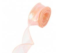 CarpNettore Iridescent Fishtail Tulle Ribbon Lightweight Iridescent Transparent Ribbon Luminous for Crafters, Floral Arrangements, Trimming, Pink