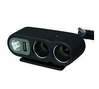 Carpoint 0523434 2-Way Socket with USB and Light