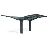 Palram-Canopia Double Carport Arizona Wave Wings & Arch Solar Grey