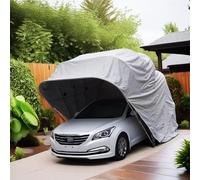 Carport Portable Outdoor Shelter, Stainless Steel Mobile Folding Garage, Semi-Automatic Retractable Awning, Durable 18x8.2x7.6ft Design