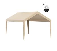 VEVOR Carport Replacement Canopy Cover 10 x 20 ft, Garage Top Tent Shelter Tarp Heavy-Duty Waterproof & UV Protected, Easy Installation with Ball Bungees,Beige (Only Top Cover, Frame Not Include)