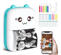 Carpower Mini portable printer, BT wireless thermal photo printer, mini Bluetooth printer comes with 13 rolls of thermal paper, colour pen, for printing photos, labels