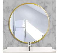 CARPRISTAR 50cm Metal Frame Large Gold Round Wall Mirror For Elegant Home Addition
