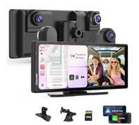CARPURIDE 9.3 inch Carplay & Android Auto Screen with 3 Channel Dash Cam