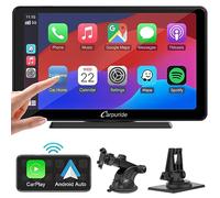 CARPURIDE C3 Car Screen, Wireless Carplay & Android Auto, Portable 7 Inch HD Touchscreen with AirPlay Mirror Link,Bluetooth 5.0,Navigation,Siri,FM/AUX Transmitter.