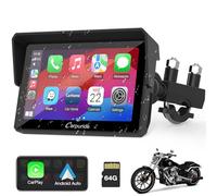Carpuride W502 Motorcycle Carplay and Android Auto IP67 Waterproof Portable Car Stereo, 5" IPS Touch Screen with Dual Bluetooth, Navigation/Siri for Motorbike