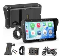 Carpuride W602S Pro Motorcycle Carplay Screen with Bidirectional Charging | BM05 Bracket, Wireless CarPlay & Android Auto, 6.25" Waterproof Touchscreen, OTA, Dual Bluetooth, Intercom, Wired Controller.