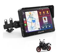 Carpuride W702 Motorcycle GPS Carplay Screen, Wireless CarPlay & Android Auto, Portable Car Stereo for Motorbike, 7" Waterproof Touchscreen, Bluetooth Trans, Navigation, Siri.