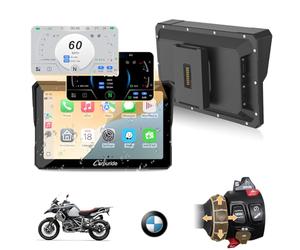 Carpuride W702BS Pro Motorcycle Carplay Screen with Native Wonder Wheel for BMW Motorbike, Wireless CarPlay & Android Auto, 7" Waterproof Touchscreen, Dual Bluetooth, Intercom Function, Data Reading.
