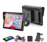 CARPURIDE W702RS Pro Motorcycle Carplay Screen with Radar BSD and BM05 Mount, Wireless CarPlay & Android Auto, 7" Waterproof Touchscreen, Intercom Function, Dual Bluetooth, Wired Controller, Navi.