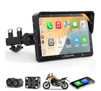 Carpuride W702T Pro Motorcycle Carplay Screen with TPMS System, Wireless CarPlay & Android Auto, Portable 7" Waterproof Touchscreen, Dual Bluetooth, Intercom Function, Navigation, Compass, Barometer.