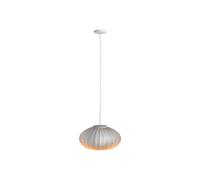 Carpyen Mei pendant light, flat oval lampshade, white