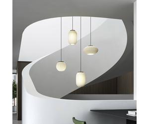 Carpyen Mei pendant light, vertical oval lampshade, black