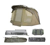 Carpzilla Fishing Bivvy 1 Man Waterproof Camping Tent Shelter Door Windows Green