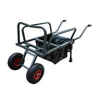 CARPZILLA Folding Fishing Trolley 2 Two Pneumatic Wheel Barrow Cart Buggy with Detachable Bag Adjustable Legs New