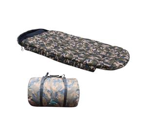 CARPZILLA Sleeping Bag Carp Fishing Snooze 5 Season Fleece Lined with Pillow Camping Hiking Backpacking Traveling 100CM Extra Wide CZ-007 Camouflage