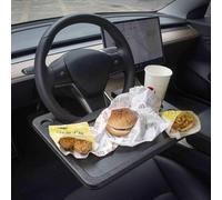 CarQiWireless Tesla Model 3 Model Y S X Auto Steering Wheel Desk Car Table Steering Wheel Tray for Laptop, Tablet, iPad Or Notebook Car Travel Table, Food Eating Hook Eating Table