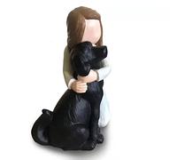 Carracci Black Dog Angel Figurines, Angel Dog Friendship Memorials, Sculpted Hand-Painted Figures for Dog Lovers