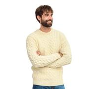 Carraig Donn Traditional Aran Sweater, Natural, XL