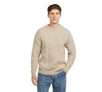 Carraig Donn Traditional Aran Sweater Skiddaw, Oatmeal, M
