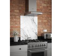 Carrara Marble Self-Adhesive Toughened Glass Kitchen Splashback 600mm X 750mm X 6mm
