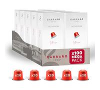 CARRARO 1927 Intenso Coffee Capsules - 100 Aluminium Coffee Pods Compatible with Nespresso Original line, Dark Roast - Intensity 10/14, Made in Italy
