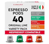 Carraro 1927 Variety Pack 40 Pods Compatible with Nespresso Original Line