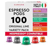 CARRARO 1927 Variety Pack Coffee Capsules - 100 Aluminium Coffee Pods Compatible with Nespresso Original line Machines, Medium and Dark Roast, Made in Italy