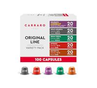 CARRARO 1927 Variety Pack Coffee Capsules - 100 Aluminium Coffee Pods Compatible with Nespresso Original line Machines, Medium and Dark Roast, Made in Italy