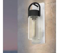 Eglo Wall Lamp Outdoor Carraro, Exterior Lighting for House Wall, Mounted Light in Concrete Look, Fixture Made of Metal Black and Grey, Transparent Glass, E27 Socket, IP44