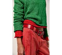 Carraway Leather Belt at Free People in Sour Cherry, Size: L-XL/G-TG - female